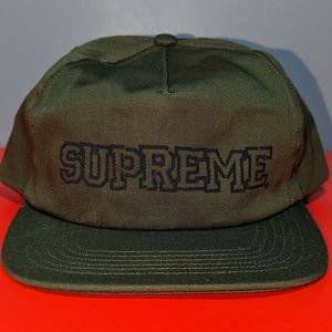 Supreme Shattered Logo 5-Panel Hat Olive